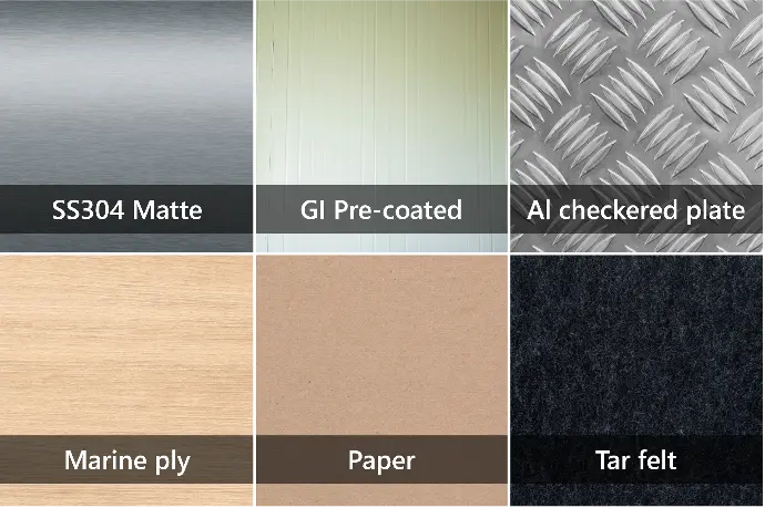 PUF Cold room flooring PUF Cold Room Flooring - SS304, GIPP, Aluminum checkered plate, marine ply, paper, tar felt